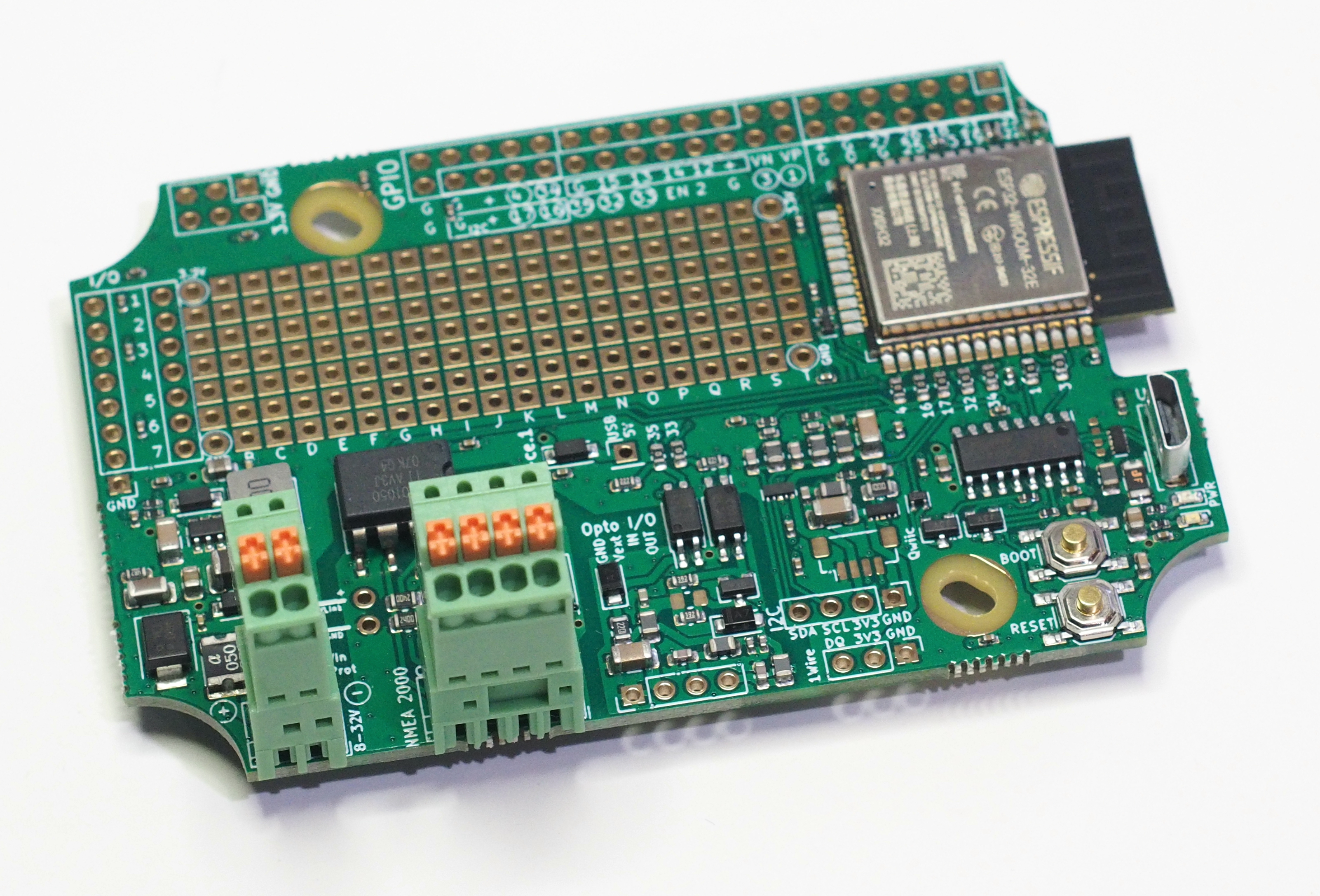 SH-ESP32 board with terminal blocks