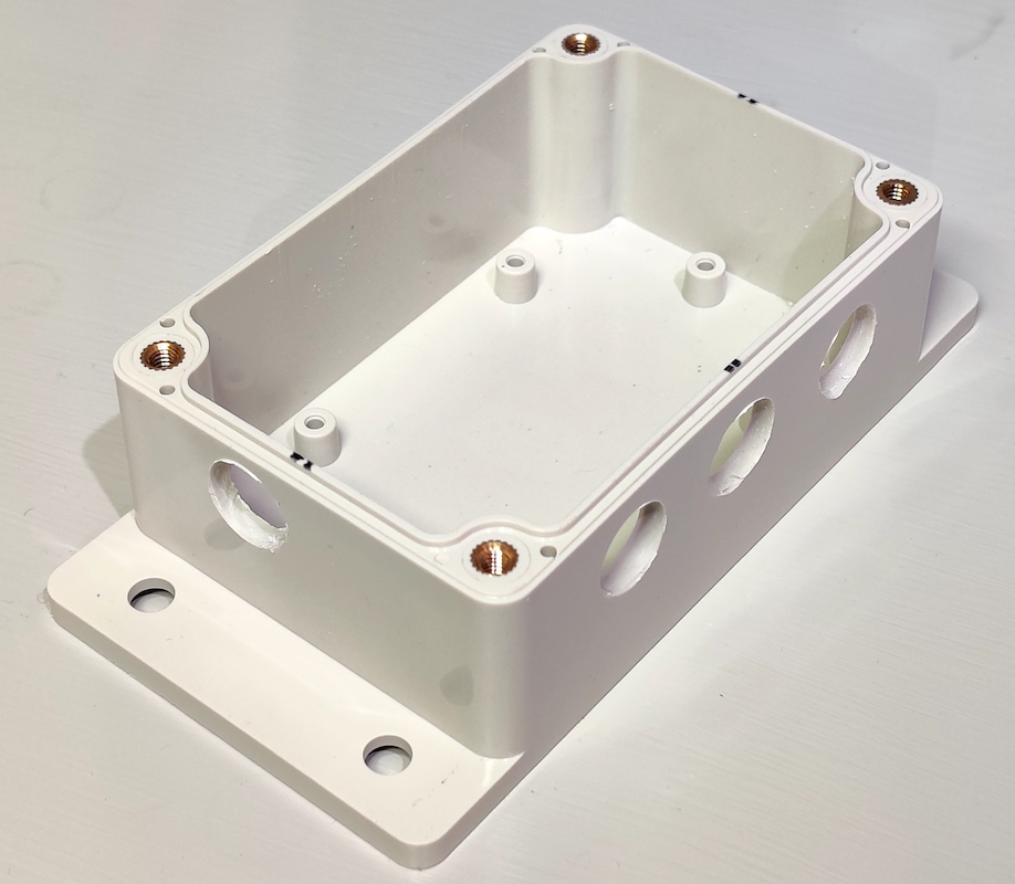 SH-ESP32 enclosure with holes drilled